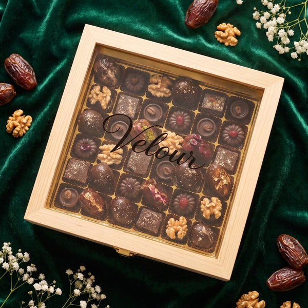 Ultra-Premium Pinewood Assorted Chocolates Gift Box