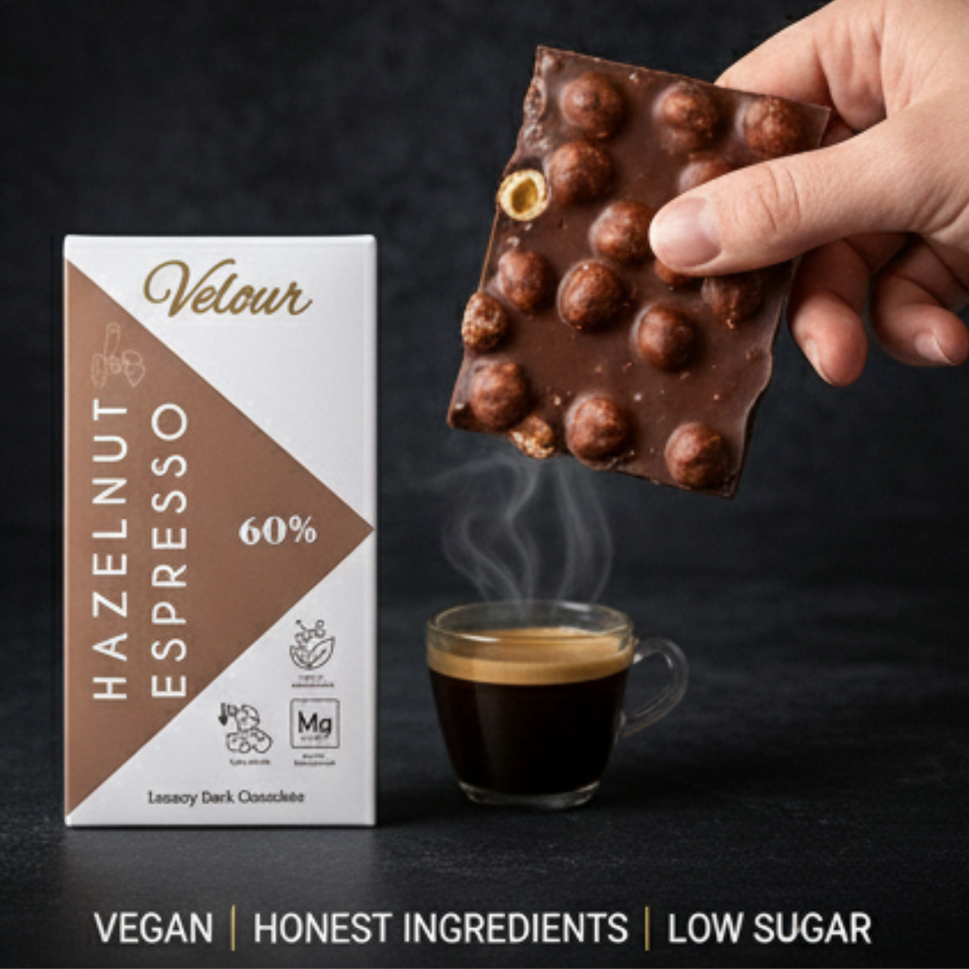 60% Hazelnut Espresso Chocolate Bar