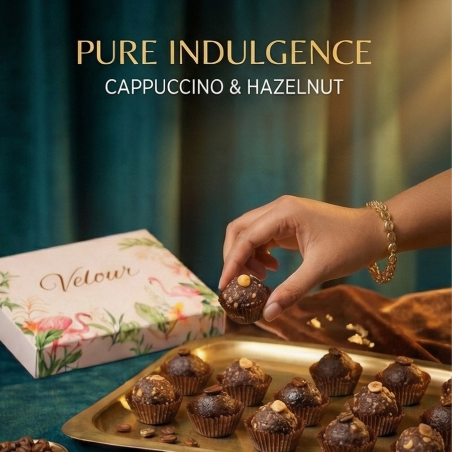Gourmet Chocolate Truffle Gift Set — Hazelnut & Cappuccino, 12 Pieces