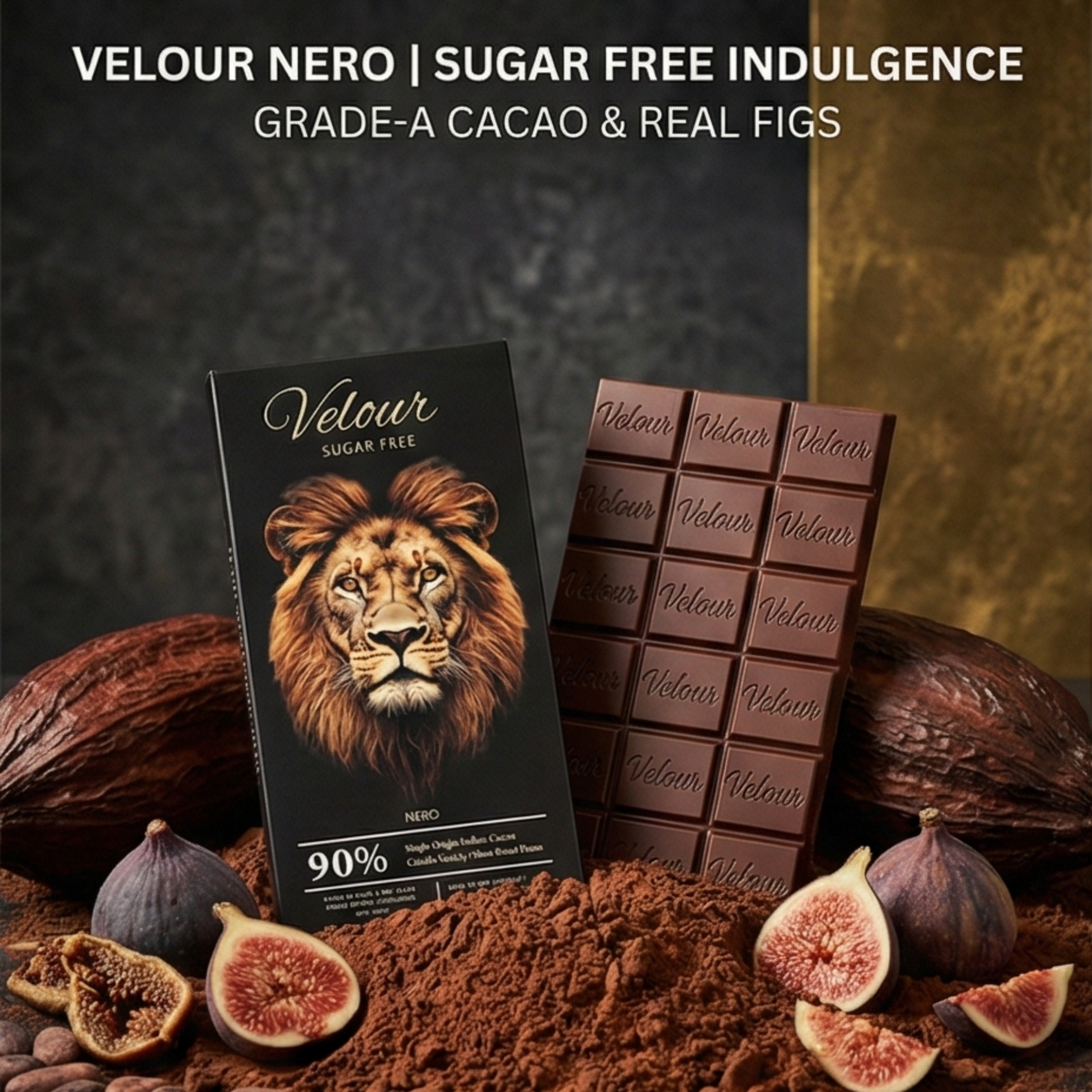 90% Dark Chocolate with Fig- Nero (Sugar Free)