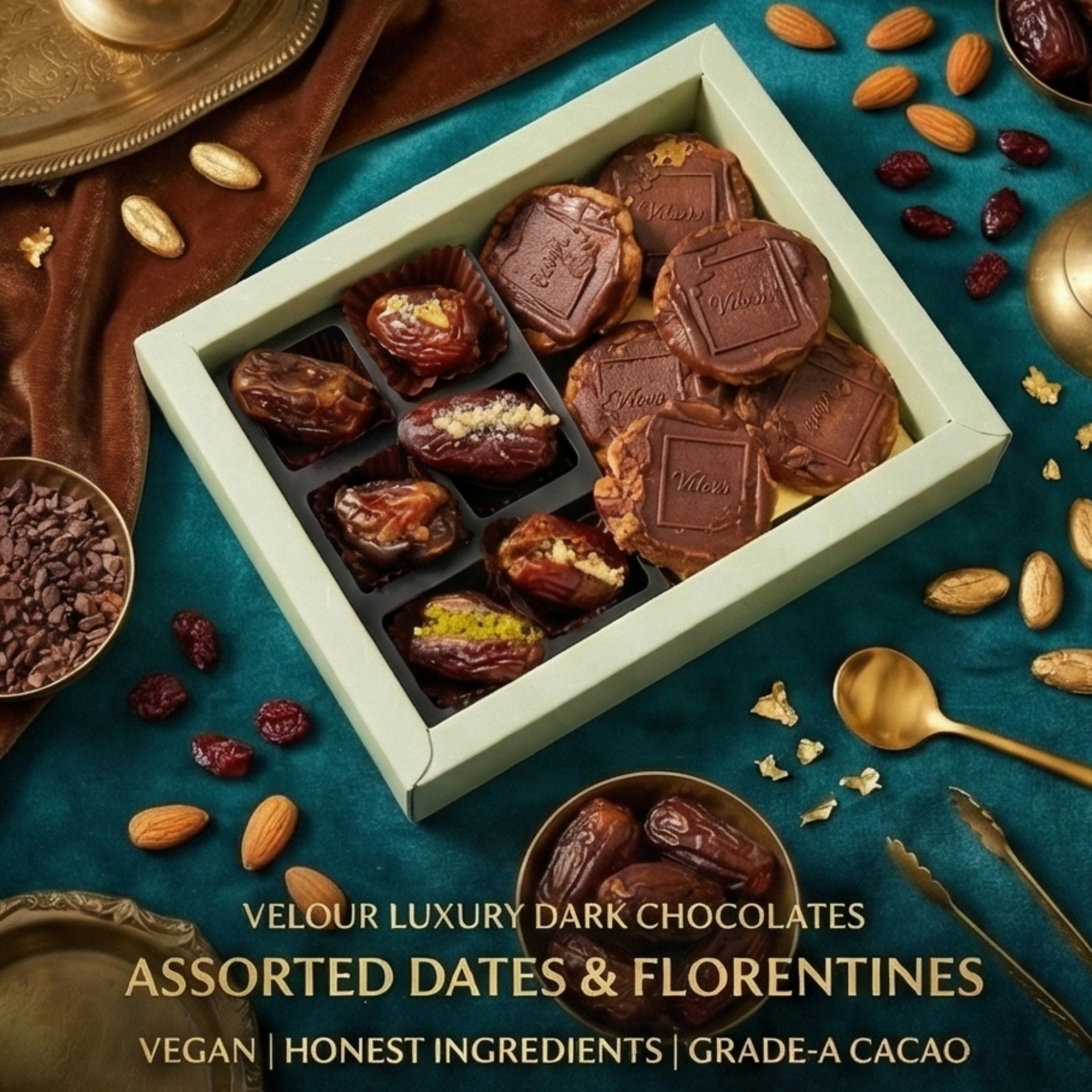 Stuffed Dates & Florentine Assortment Box - Bloom & Berry Bounty