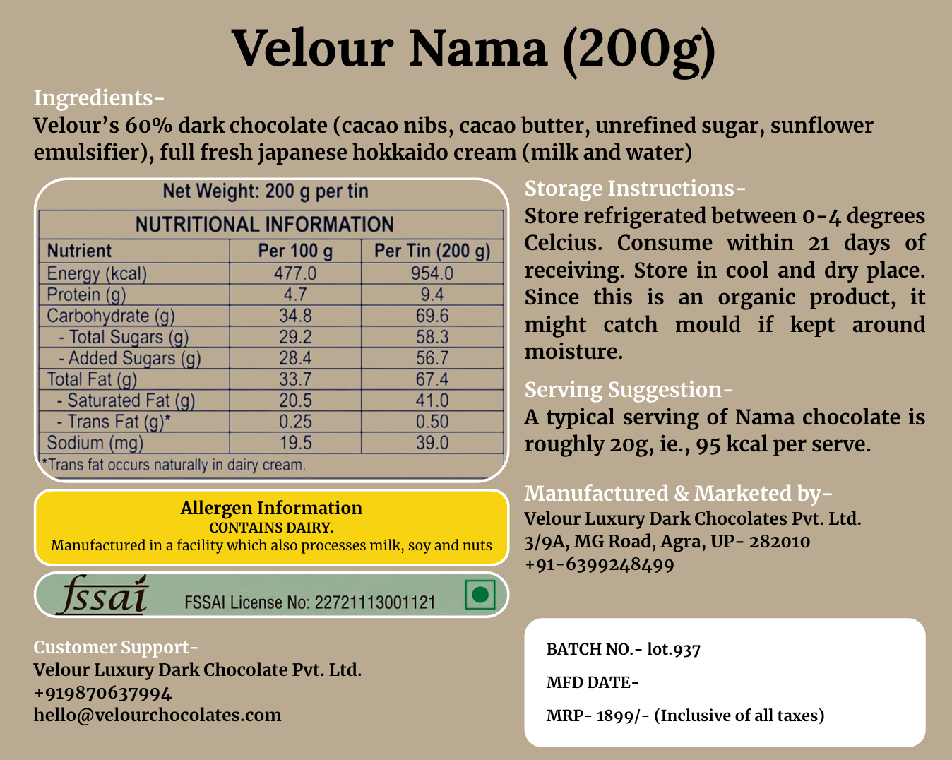 Nama – Japanese-Style Dark Chocolate Fudge (200g)