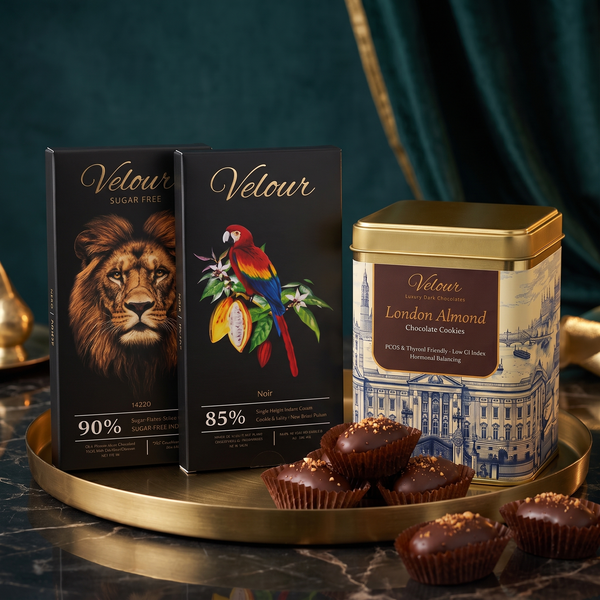 Healthy Snacking Luxury Bundle - London Almond Cookies + 85% & 90% Dark Bars