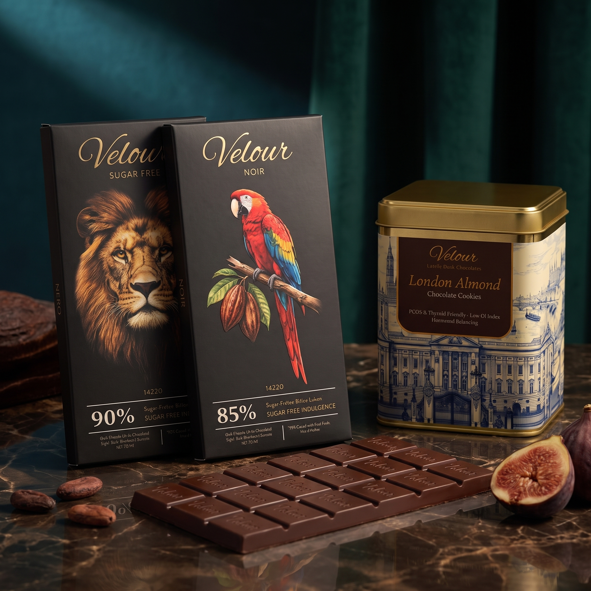 Healthy Snacking Luxury Bundle - London Almond Cookies + 85% & 90% Dark Bars