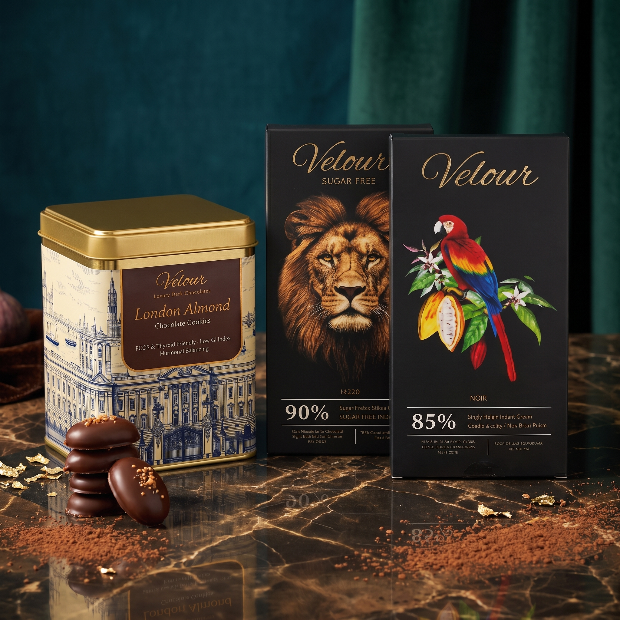 Healthy Snacking Luxury Bundle - London Almond Cookies + 85% & 90% Dark Bars