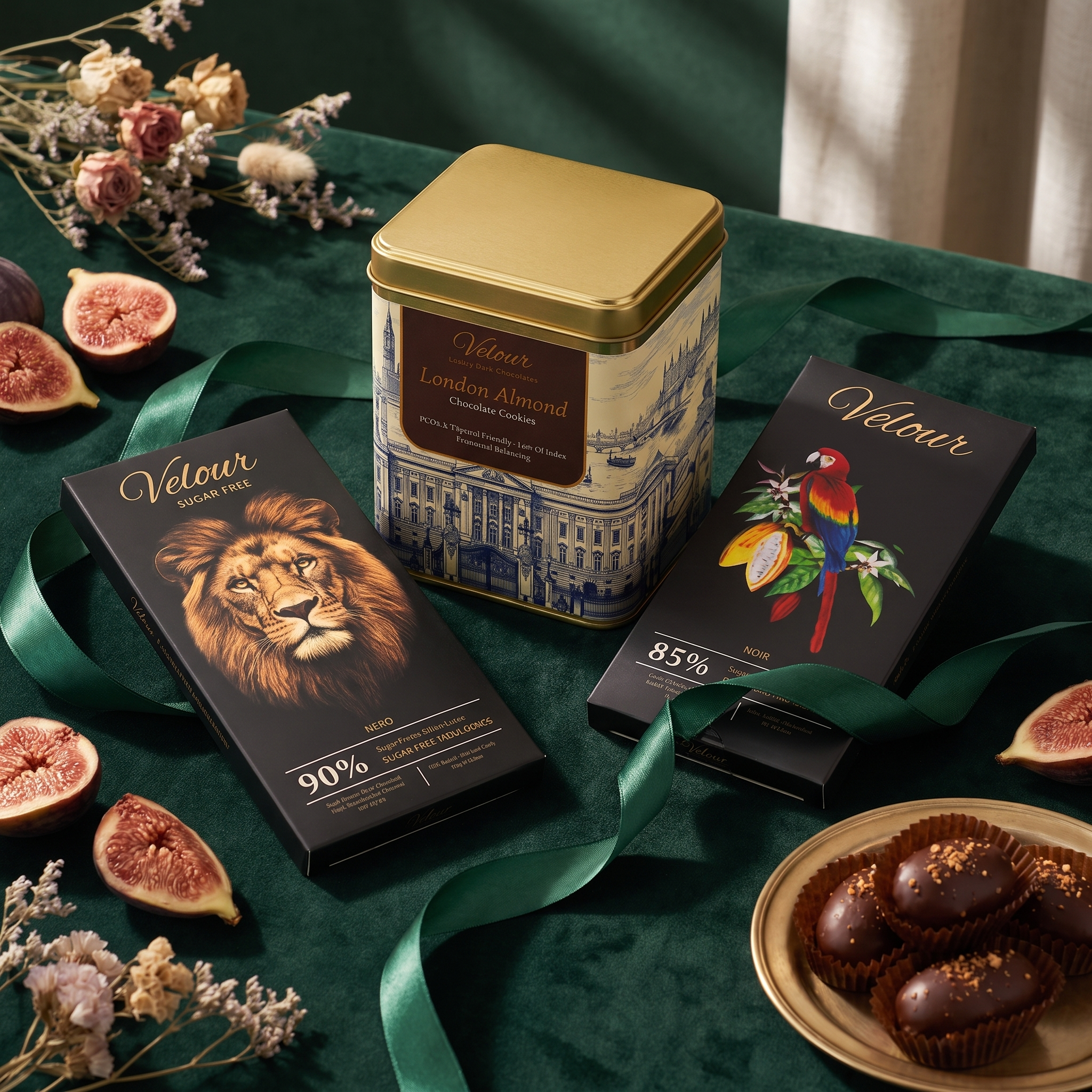 Healthy Snacking Luxury Bundle - London Almond Cookies + 85% & 90% Dark Bars